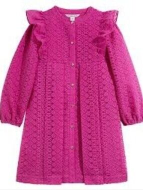 EUC Country Road Fuchsia Lace Frill Dress Size 12yrs